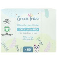 60 batonnets d'oreille bébé sécurité 100% coton bio