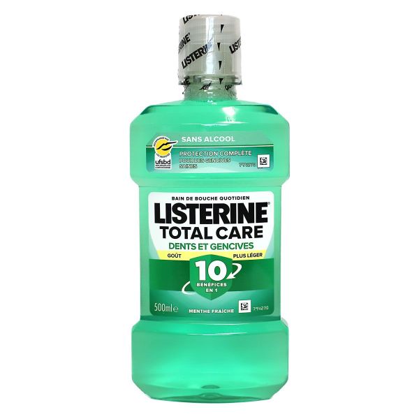 Total Care bain de bouche dents et gencives goût plus léger menthe fraiche 500ml