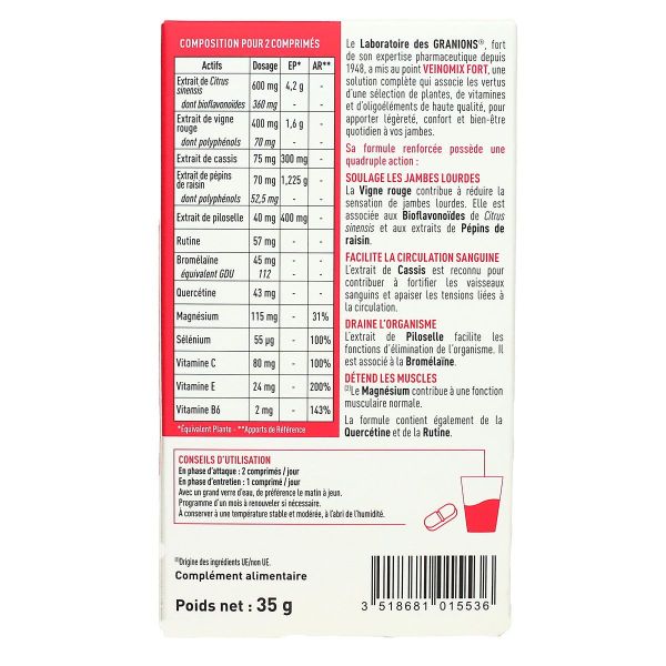 Veinomix confort veineux 30 comprimés secables
