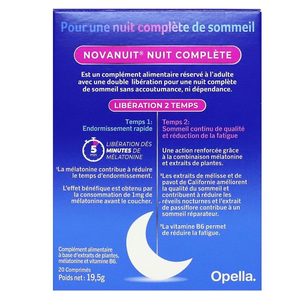 Nuit complète 1,9mg libération 2 temps 20 comprimés