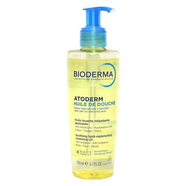 Atoderm huile de douche lavante et relipidante flacon pompe 200ml