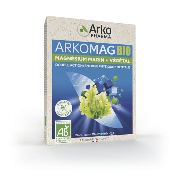 Arkomag bio magnésium marin énergie physique mentale 30 comprimés