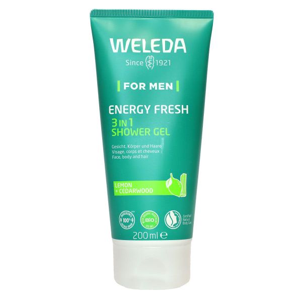 Homme Energy Fresh gel douche 3en1 visage corps cheveux toute peau 200ml