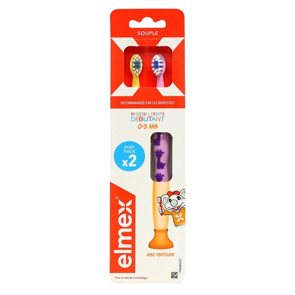 2 brosses à dents débutant souples 0-3 ans