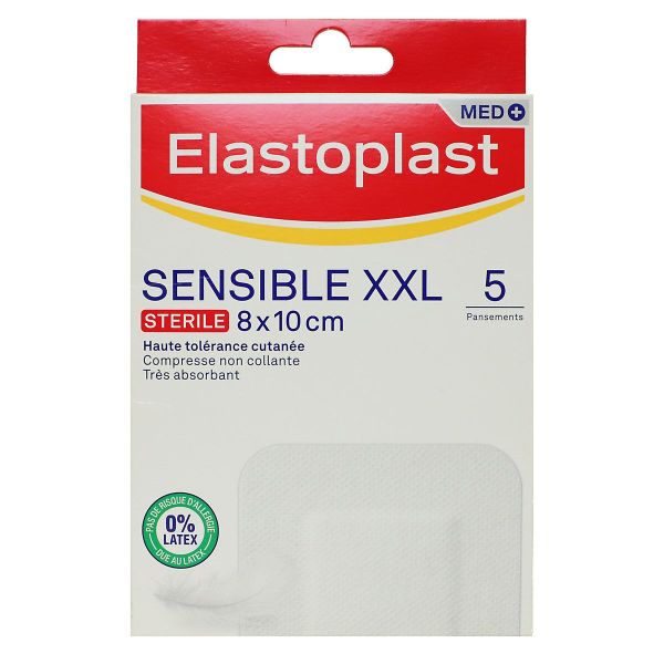 Med+ 5 pansements Sensible XXL stériles 8x10cm