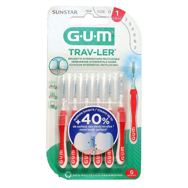 4 brossettes interdentaires Trav-ler - 0.8 mm n°1314