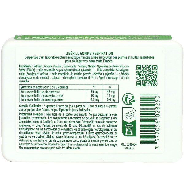 Liberill Respiration dégage le nez Gommes 50g