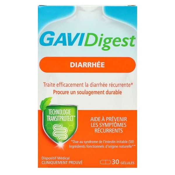 Diarrhée soulagement durable 30 gélules