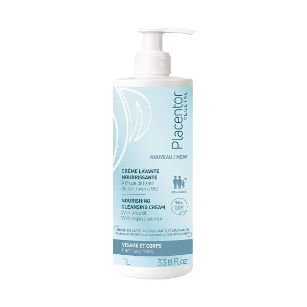Crème lavante nourrissante visage et corps peau sensible 1 Litre