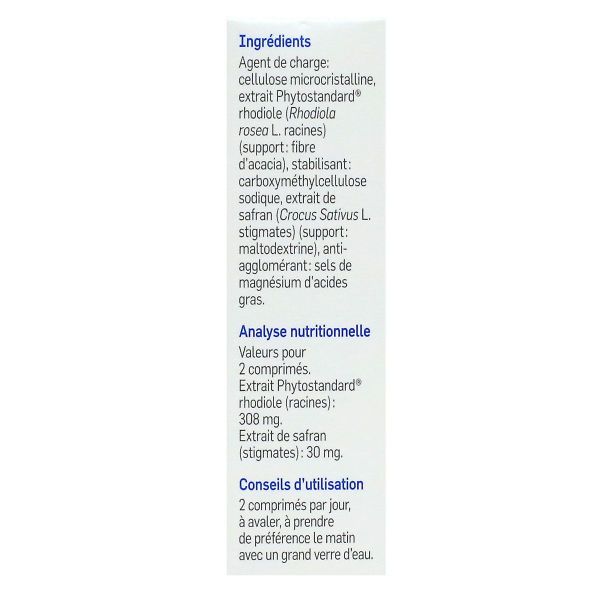 Phytostandard rhodiole & safran 30 comprimés