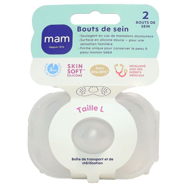 2 boutes de sein silicone taille Large