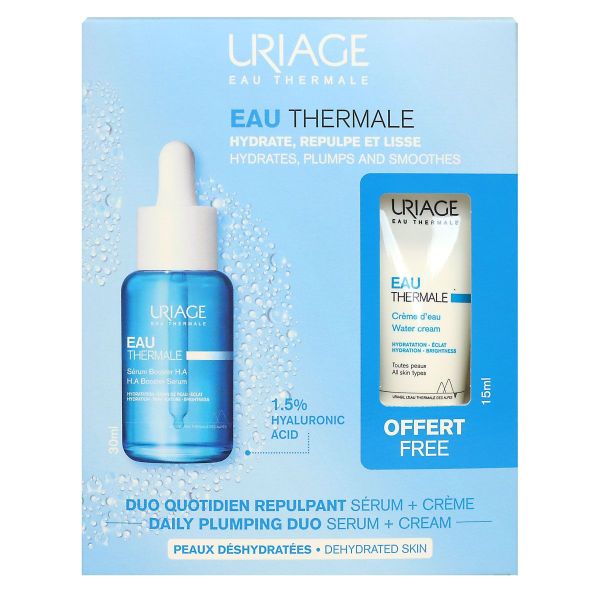 Coffret Eau Thermale serum Booster HA 30ml + creme eau 40ml offerte