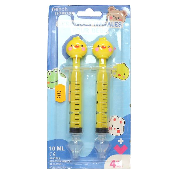 2 seringues nasales pour bébé poussin 10ml