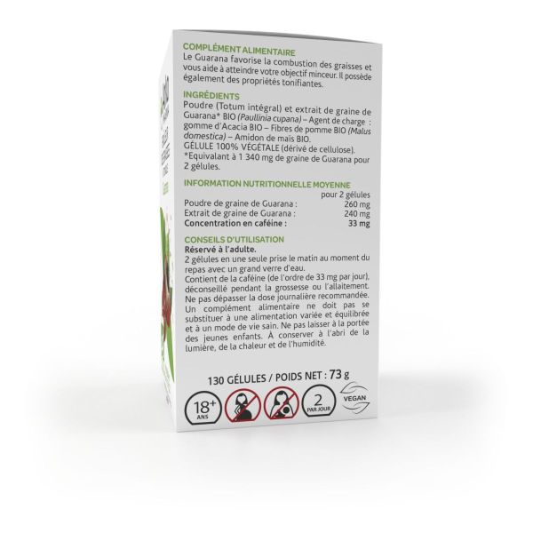 Arkogélules guarana bio brûleur graisses 130 gélules