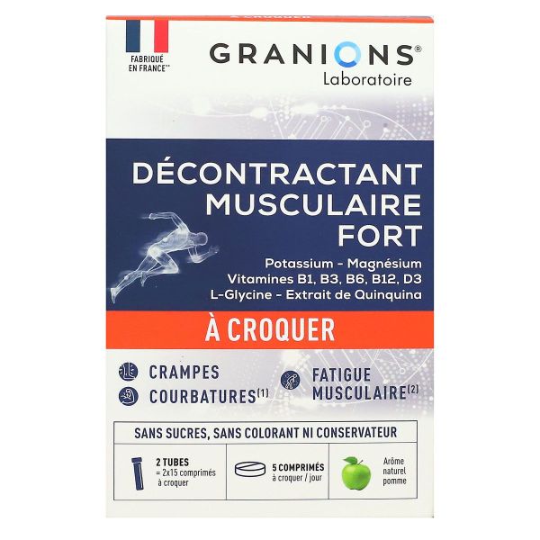 Décontractant musculaire fort 30 comprimés à croquer