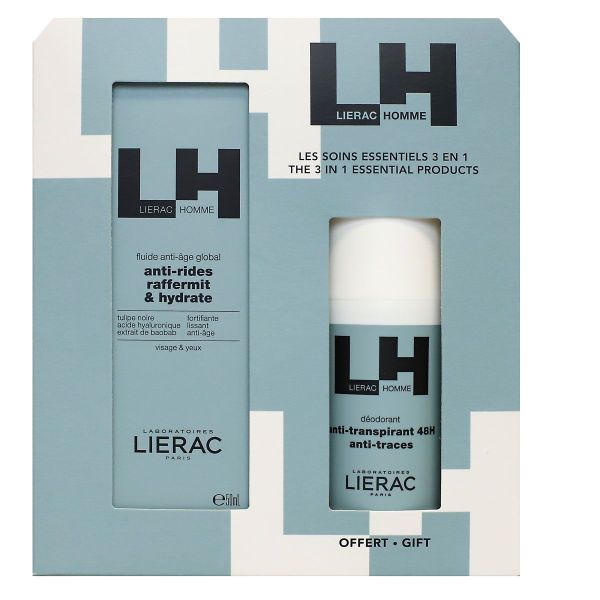 Homme fluide anti-âge global 50ml + déo anti-transpirant 48h 50ml offert